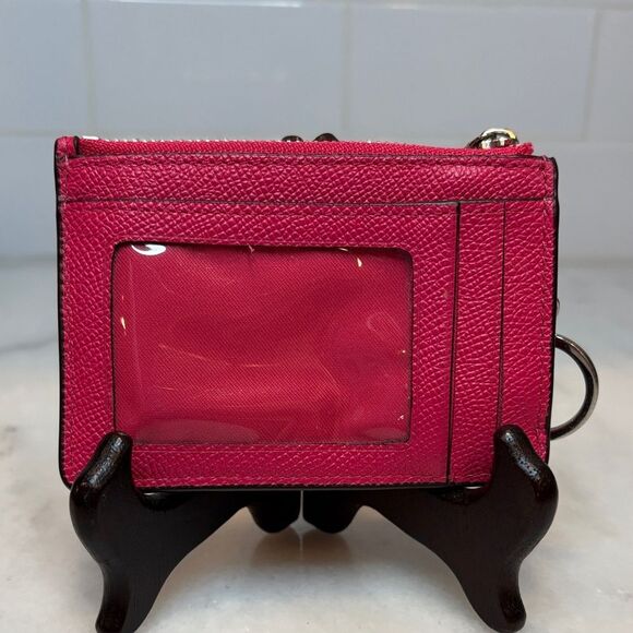 Coach Saffiano Leather Keychain Cardholder Wallet - Picture 4 of 14